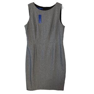 NEW Apt 9 Womens Dress Size 16 Gray Sheath Dress Minimalist Career Neutral Work